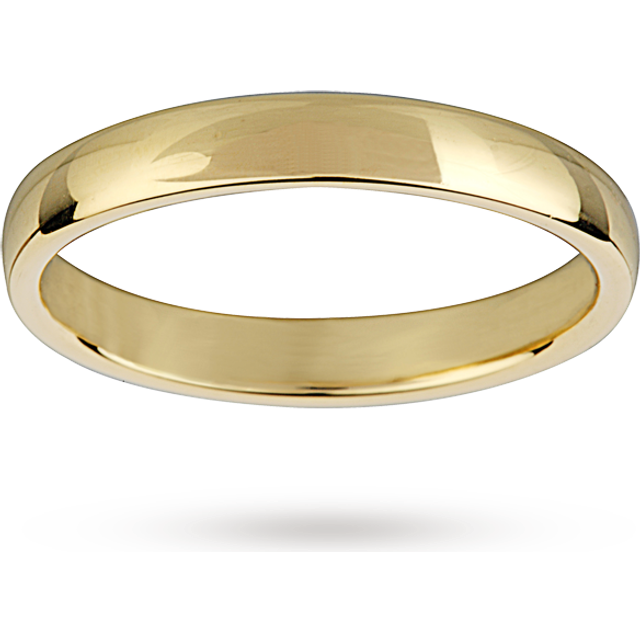 18ct Yellow Gold 3mm Standard Court Wedding Ring - Ring Size L