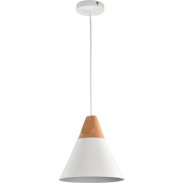 Wooden Hanging Light Modern Retro Pendant Light Height Adjustable Pendant Lamp Nordic Macaron Creative Ceiling Light for Bedroom Living Room White