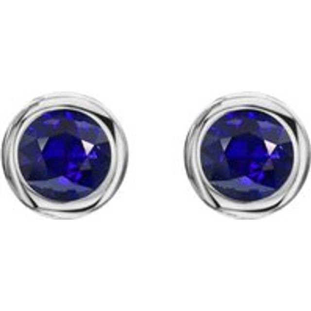 18ct White Gold 0.65ct Sapphire Martini Stud Earrings