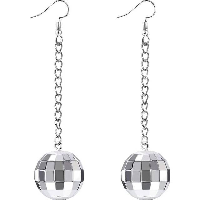 Disco Ball Earrings for Women,Mirror Ball Earrings,Shiny Discoball Earrings Rave Earrings,60s 70s Earrings