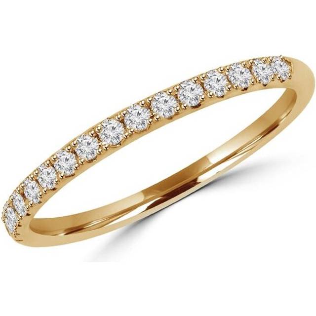 0.2 CTW Round Diamond Semi-Eternity Wedding Band Ring in 14K Yellow Gold, Size 4.75