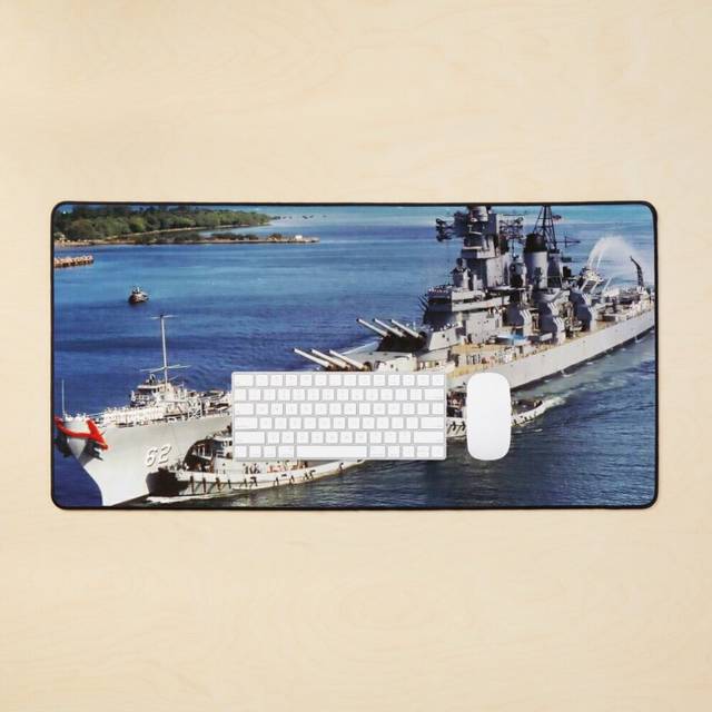 Desk Mat USS NEW JERSEY (BB-62) SHIP'S STORE Large Gaming Mouse Pad 35x16 inch