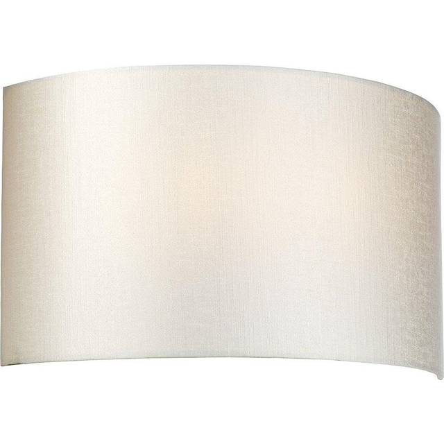 Elstead - LightBox Cooper Large Curved Wall Light Brass , Ivory Faux Silk Shade