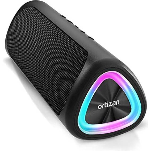 Ortizan Bluetooth Speaker, Portable Wireless Bluetooth Speakers With Led Light, Louder Volume & Enhanced Bass, IPX7 Waterproof, 30H Playtime, Dur