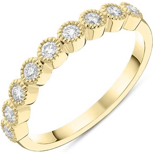 18ct Yellow Gold 0.27ct Diamond Bezel Set Half Eternity Ring