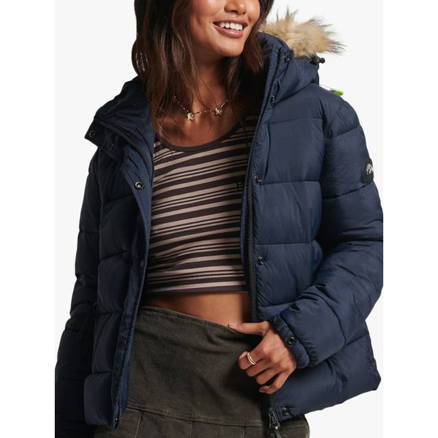 Hooded Puffer Jacket Superdry - Bleu - M