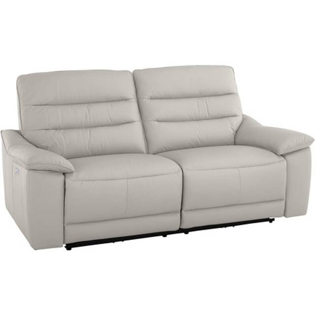 Off White Leather Sofas - 3 Seater Electric Recliner Sofa - Carter Range - Oak Furnitureland