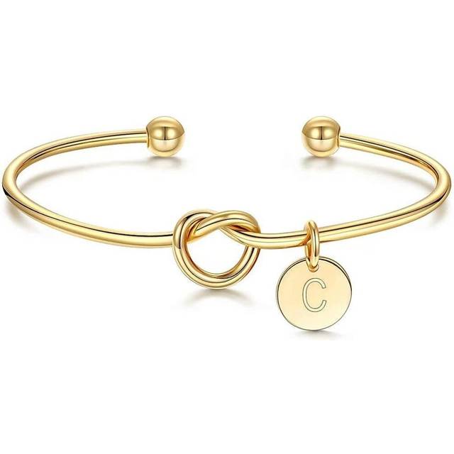 Bridesmaid Proposal Gifts, Tie The Love Knot Bridesmaid Bracelet with 26 Initials Bridesmaids Gifts for Wedding with Box, Cards