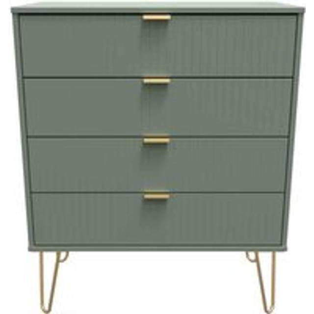 Welcome Furniture Ready Assembled Linear 4 Drawer Chest In Reed Green, Green