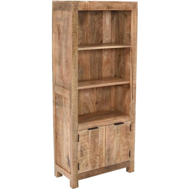 IH Design Merlin Solid Wood Bookcase With Doors, Brown