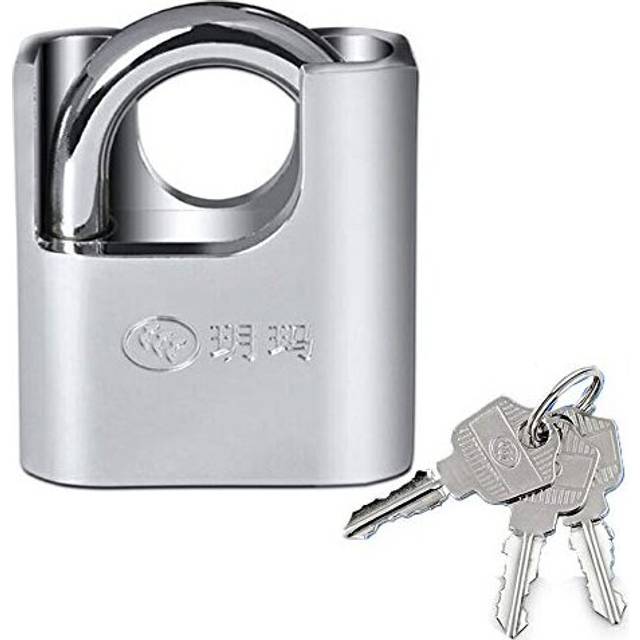 Large high security padlock, 40mm zinc alloy stainless steel padlock anti-theft door lock rain padlock security window lock, iron armored - pure steel