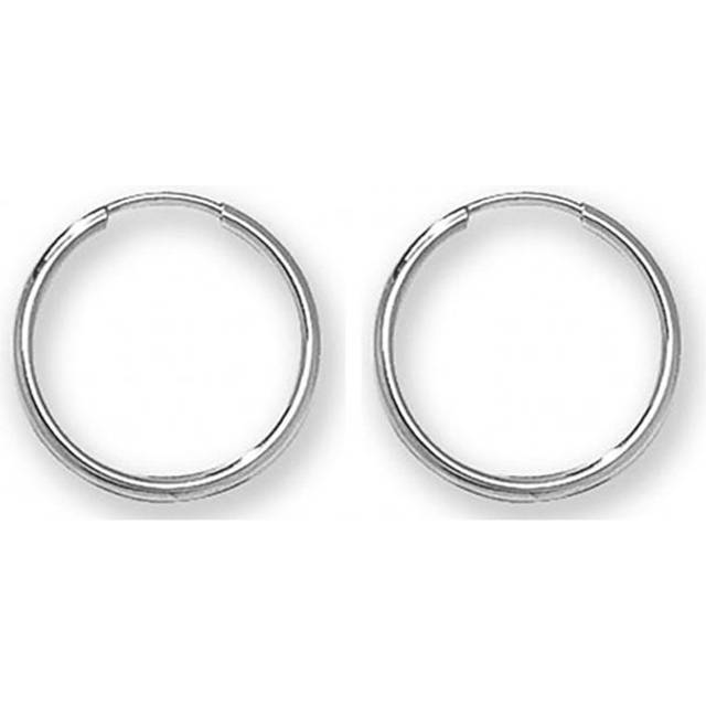 9CT White Gold 14mm Sleepers Earrings ES111W