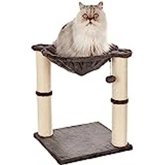 Cat Tree Tower With Scratching Post And Hammock Bed for Indoor Cat - 16 x 20 x 16 Inches, Grey