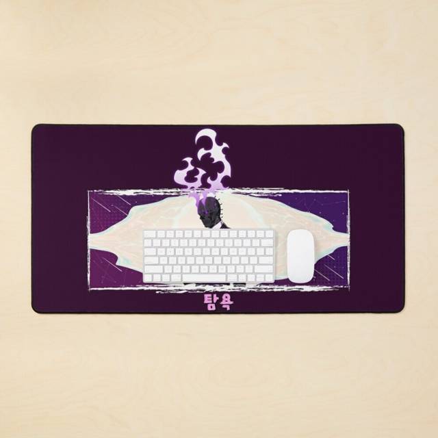 Desk Mat Greed Purple Skyfall Solo Leveling Large Gaming Mouse Pad 35x16 inch