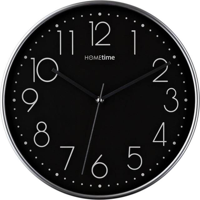 Hometime Round Black 12 Inch Wall Clock W8033