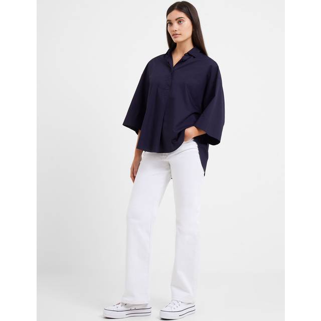 FRENCH CONNECTION Rhodes Poplin Ss Popover |Marinblå |L