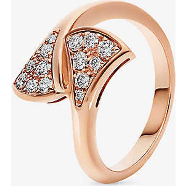 Bvlgari Womens Rose Gold Diva&#39;s Dream 18ct Rose-gold and 0.17ct Brilliant-cut Diamond Ring 57mm - ROSE GOLD