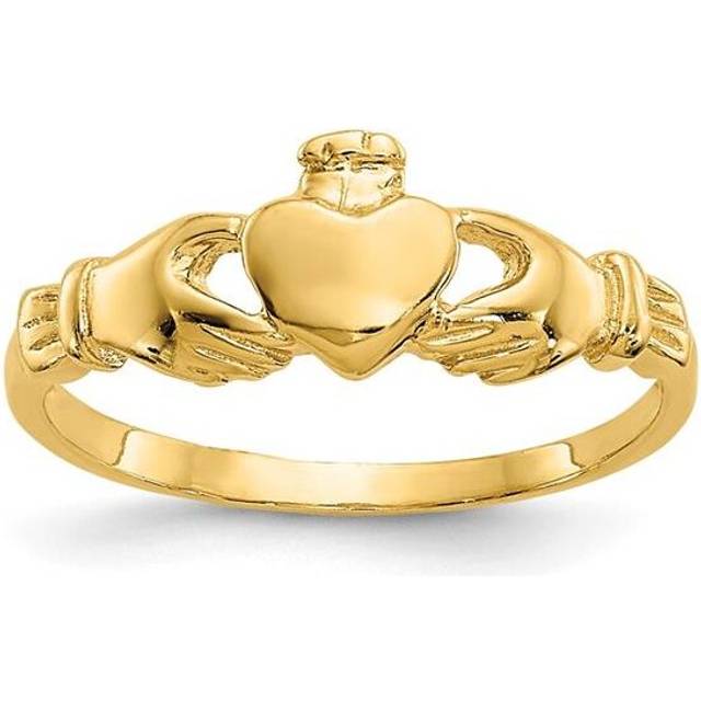 14K Yellow Gold Claddagh Baby Ring
