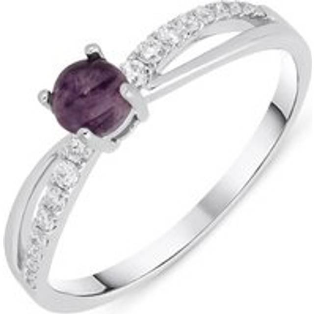 18ct White Gold Blue John 0.16ct Diamond Split Shoulder Ring
