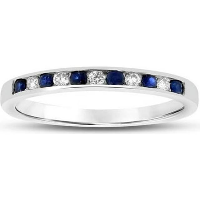 0.27 CTW Diamond & Sapphire Band, 14K Gold - Size 8