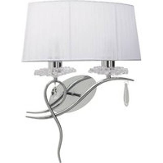 Mantra M5276 Louise Wall Lamp Right 2 Light E27 White Shade Polished C