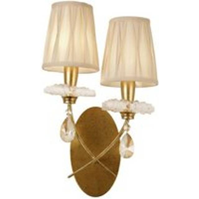 Mantra M6294 Sophie Wall Light 2 Light Gold Painting Cream Shades