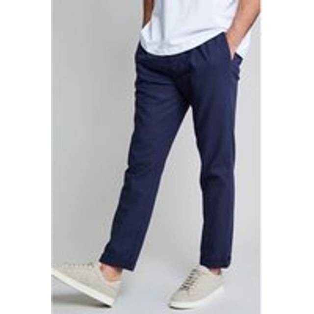 Threadbare Men's 'Blaster' Linen Trousers - Navy (Luxe)