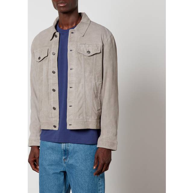 Polo Ralph Lauren Suede Trucker Jacket - M - Grey