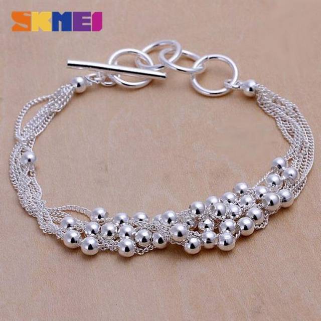SKMEI Women's Six-Line Light Bead Bracelet Ball Silver Jewelry Chain Bracelet The Best Jewelry Gift silver