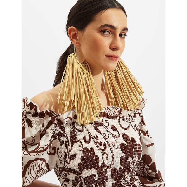 La DoubleJ Fringe Earrings - Woman Ldj Archive Ecru One Size