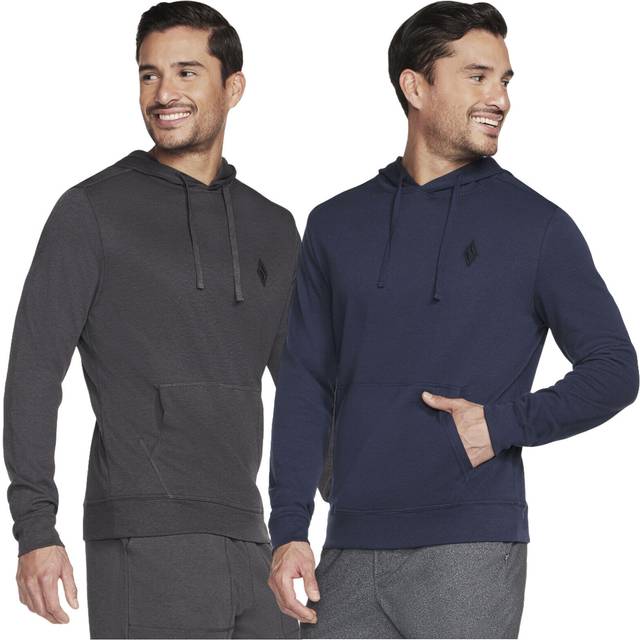 Skechers mens go knit pique pullover hoodie kangaroo pocket gym sweatshirt