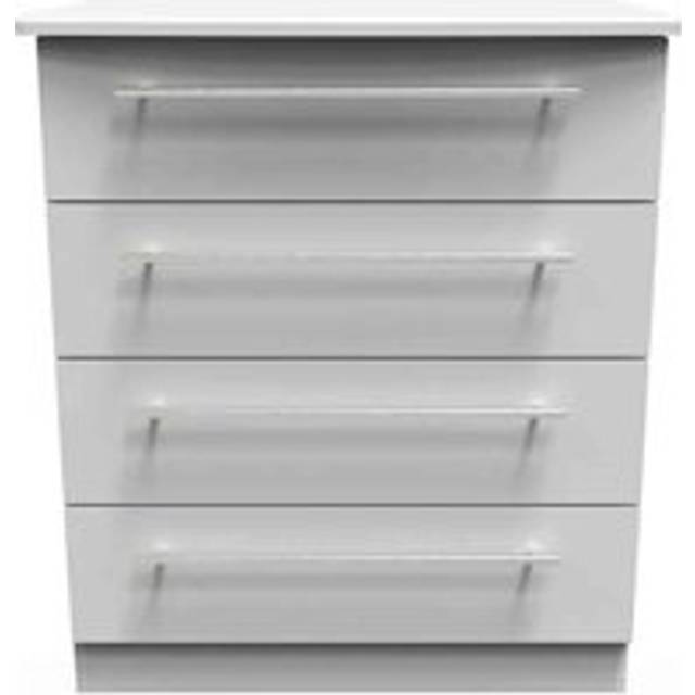 Welcome Furniture Ready Assembled Sherwood 4 Drawer Chest In Grey Matt, Grey
