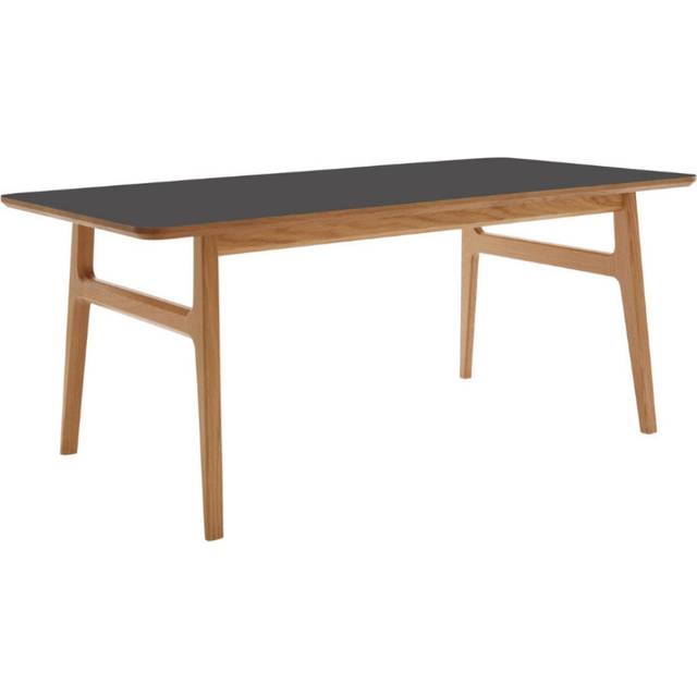 Magnus Olesen - Freya Coffee Table - Soffbord - Frame: Lacquered oak / Tabletop: Black linoleum w/oak edge - 120x60 - L: 120 x D: 60 x H: 50 cm