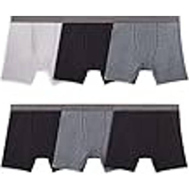 Fruit of the Loom Men's 360 Stretch Boxer Briefs (Quick Dry & Moisture Wicking)  Coolsoft-6 Pack-Black/Grey  Medium