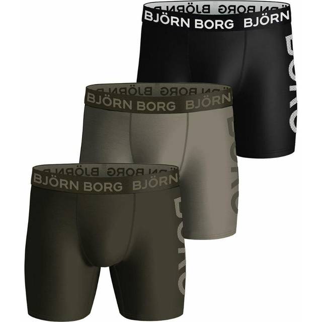 Bjorn Borg Björn - 3 Pack Mens Performance Boxer Briefs - Multicolour - Medium