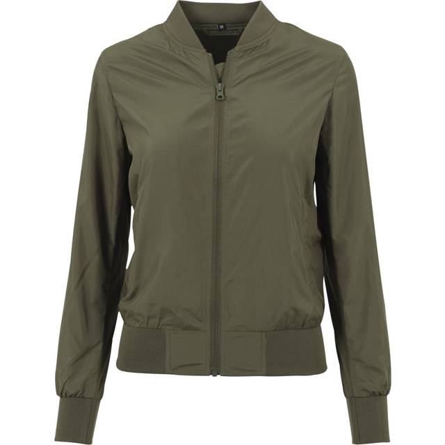 (S, Olive) Build Your Brand Womens/Ladies Nylon Bomber Jacket