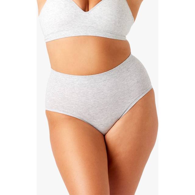 Women's 1 Pack Ambra Organic Cotton Full Brief Mid Grey Marl UK 12-14