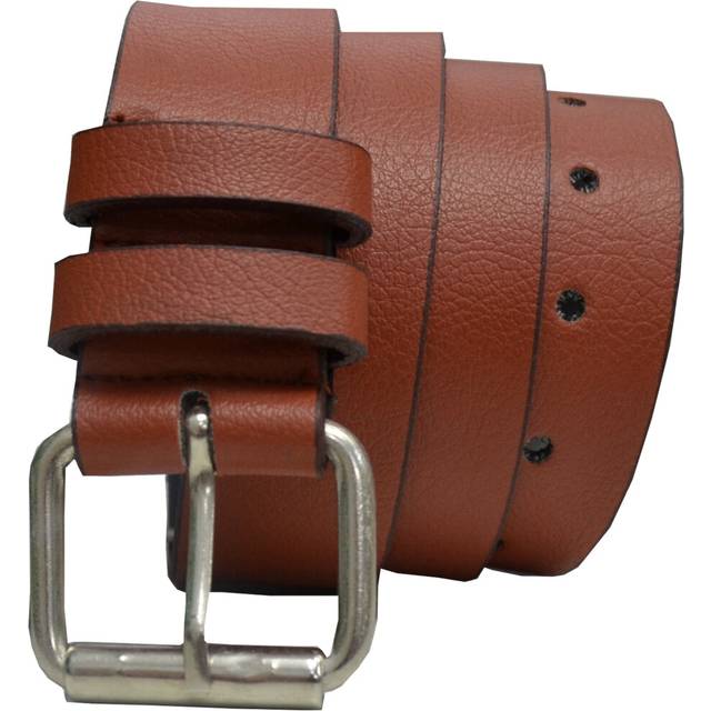 (Tan, M) Kruze New Mens PU Leather Belts Buckle Belt For Jeans Big Tall King Sizes