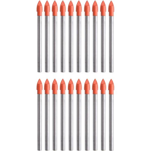 20 Pieces 6MM Glass and Tile Drill Bits Set Carbide Drilling Tool
