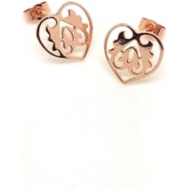 Blackbird London - Rose Gold Ace of Heart Studs