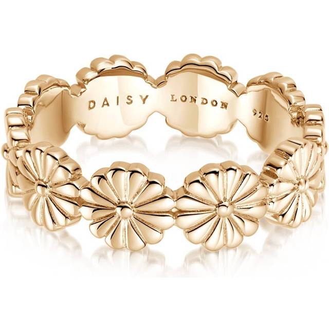 Daisy Crown Band 18ct Gold Plated Ring DR02_GP / Size M