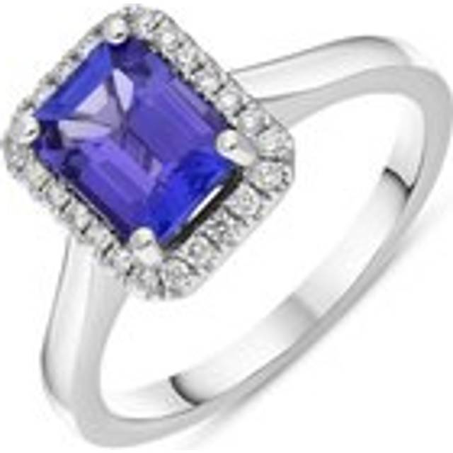 18ct White Gold 1.80ct Tanzanite Diamond Cluster Ring - Option1 Value White Gold