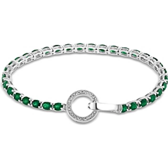 Bloomingdale's Fine Collection Emerald & Diamond Toggle Tennis Bracelet in 14K White Gold