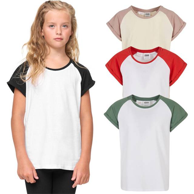 Urban Classics Kids UC Girls Contrast Raglan Tee Green / 158/164 T-shirt