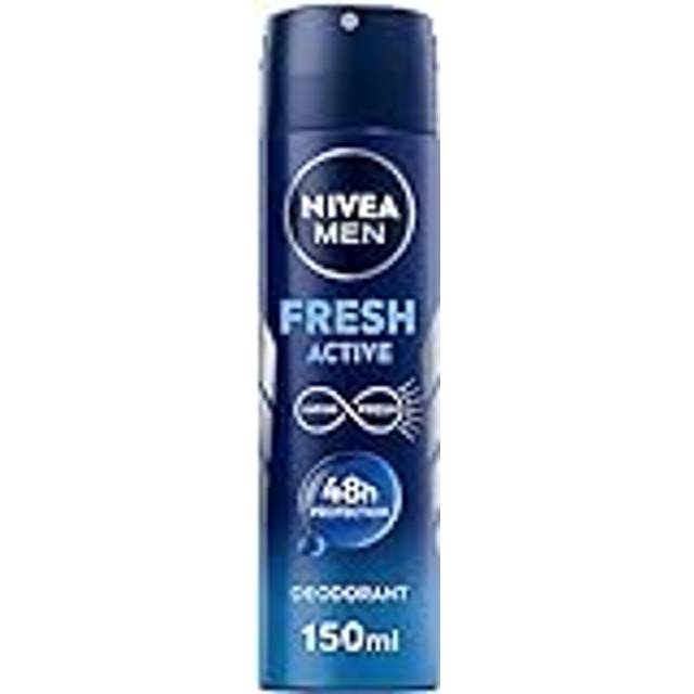 Nivea Män Fresh Active Spray deodorant 6 x 150 ml, deodorant för män med havextrakt, anti-andningsbar deodorant i 48 timmar frisk doft