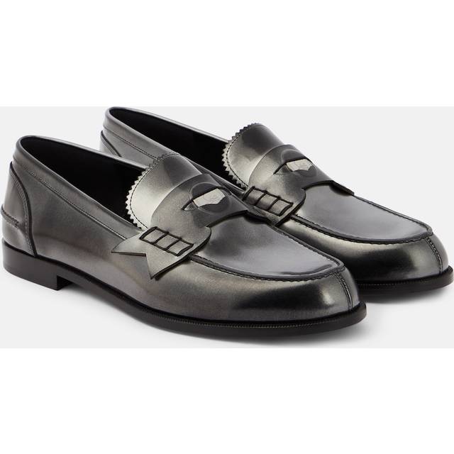 Christian Louboutin Penny leather loafers - silver (UK 5.5)