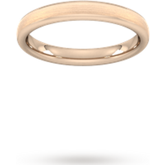 3mm Traditional Court Heavy Matt Finished Wedding Ring In 18 Carat Rose Gold - Ring Size M