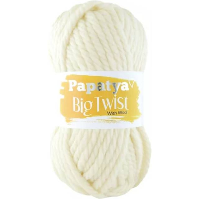 (Cream (1930)) Papatya Big Twist Mega Chunky Yarn Acrylic & Wool 200g