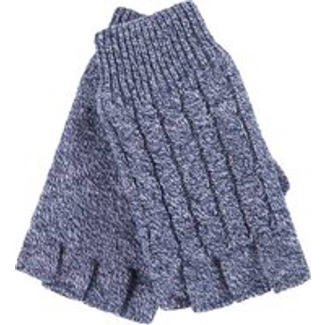 Heat Holders Womens - Ladies Cable Knitted Winter Thermal Fingerless Gloves - Blue - One Size