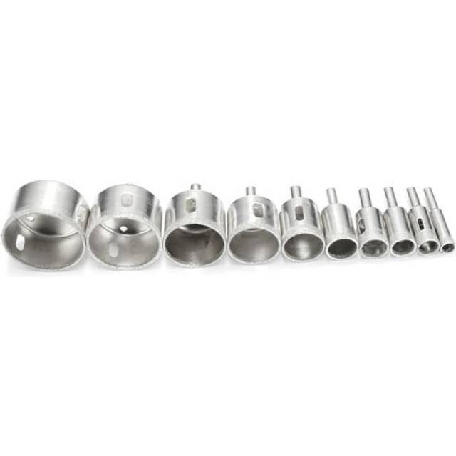 10pcs Diamond Hole Saw Set 10mm-50mm Drill Bit For Tile Ceramic Glass Porcelain Marble